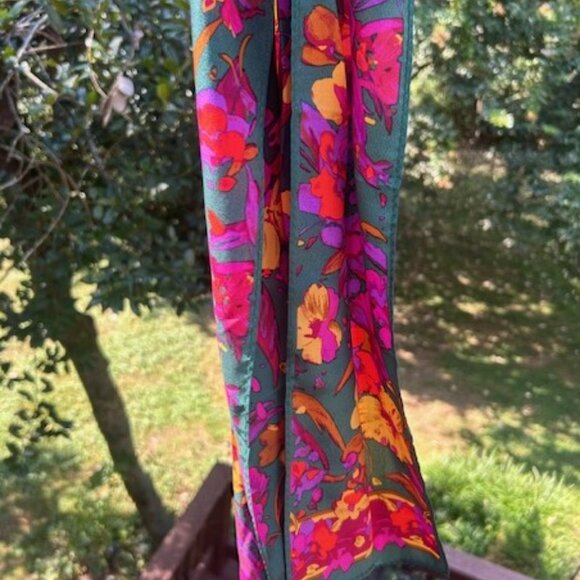 CASCA 100% SILK Fall Holiday Floral SCARF - Picture 3 of 7